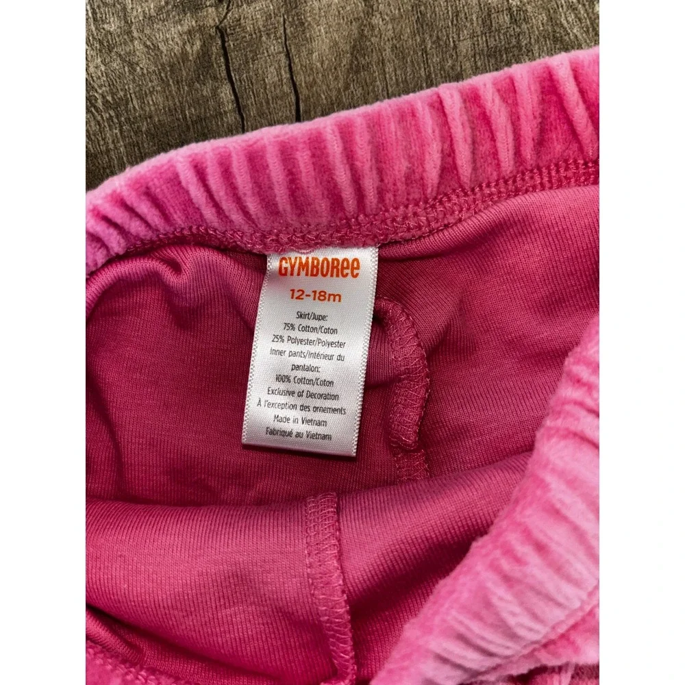 Gymboree Pink Velour Skort Girls 12-18 Months Ruffle Skirt with Built-in Shorts‎
